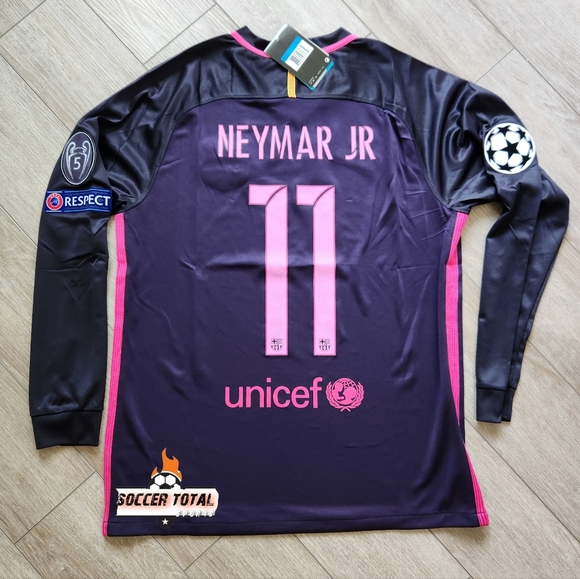 None Other - Jersey Soccer Version Retro Team Barcelona Neymar Jr #11 Long Sleeve